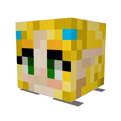 cairoon Minecraft avatar head, 3D render