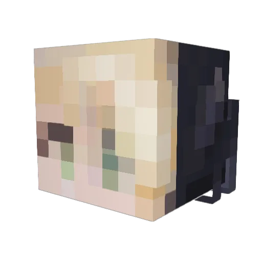 caitfemme Minecraft avatar head, 3D render