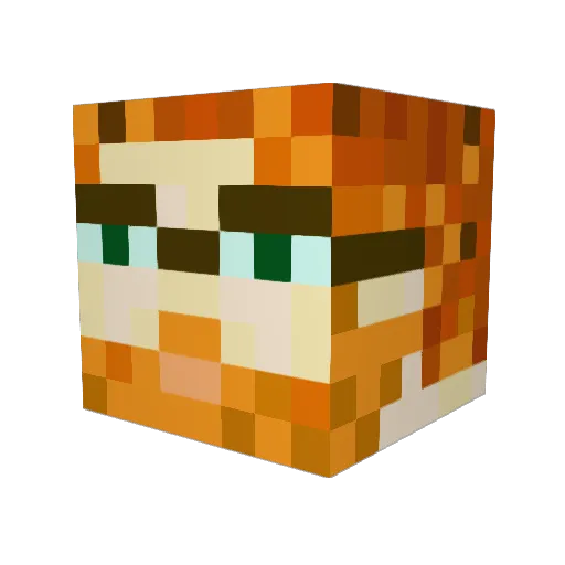 cajunjoel Minecraft avatar head, 3D render