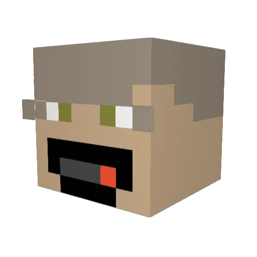 cakemining Minecraft avatar head, 3D render