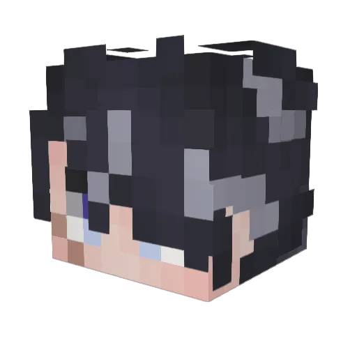 calKU_ Minecraft avatar head, 3D render