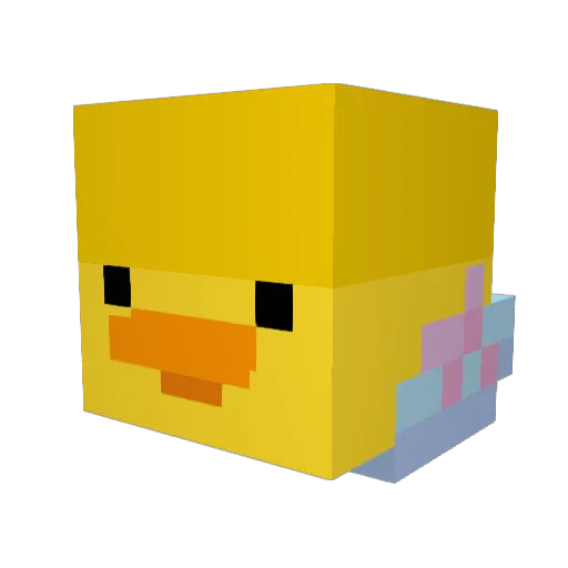 calducky Minecraft avatar head, 3D render