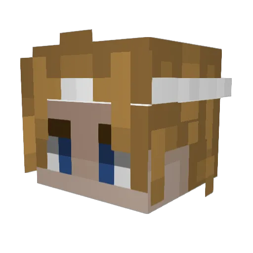calebless Minecraft avatar head, 3D render