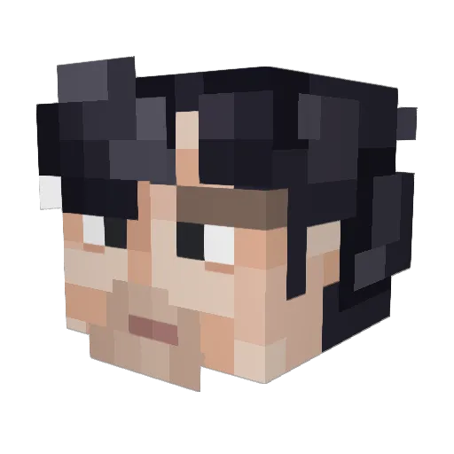 calicomiku Minecraft avatar head, 3D render