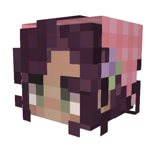 calietta Minecraft avatar head, 3D render