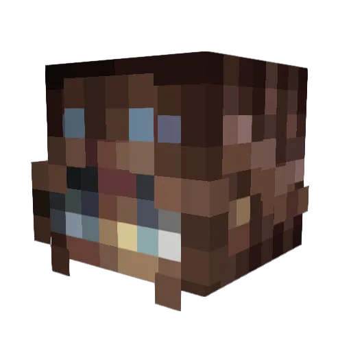 callmeLG Minecraft avatar head, 3D render