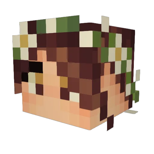callunaling Minecraft avatar head, 3D render