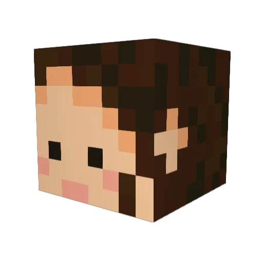 calrinon Minecraft avatar head, 3D render