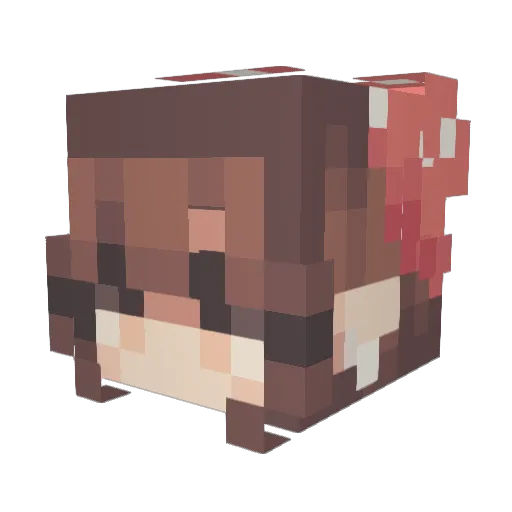 cam3lia Minecraft avatar head, 3D render