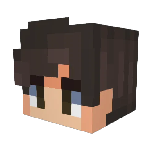 cam Minecraft avatar head, 3D render