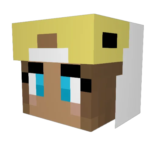 camaza Minecraft avatar head, 3D render
