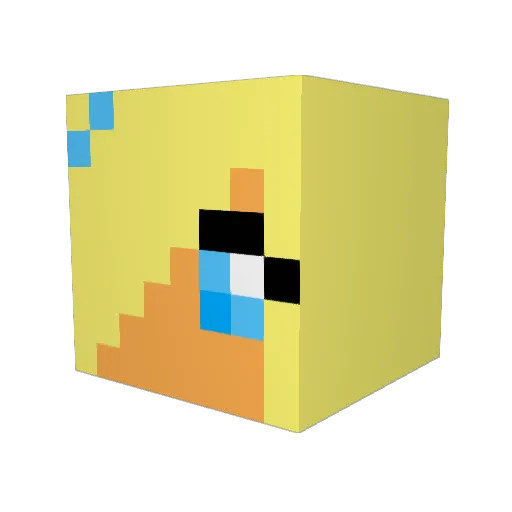 cambak Minecraft avatar head, 3D render