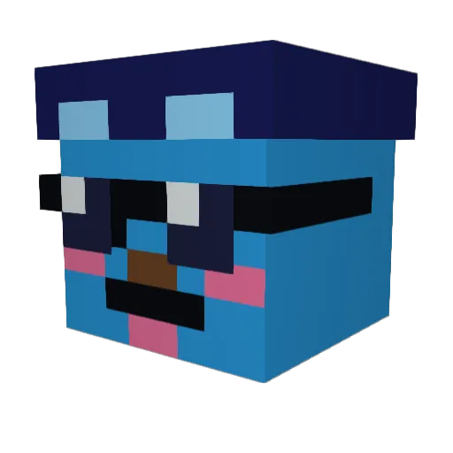 came0213 Minecraft avatar head, 3D render