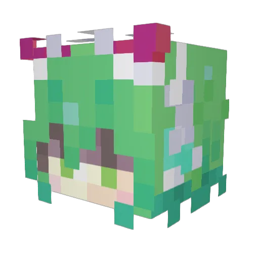 camelliatao Minecraft avatar head, 3D render