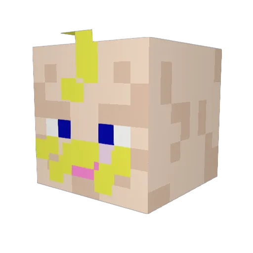 camnn Minecraft avatar head, 3D render