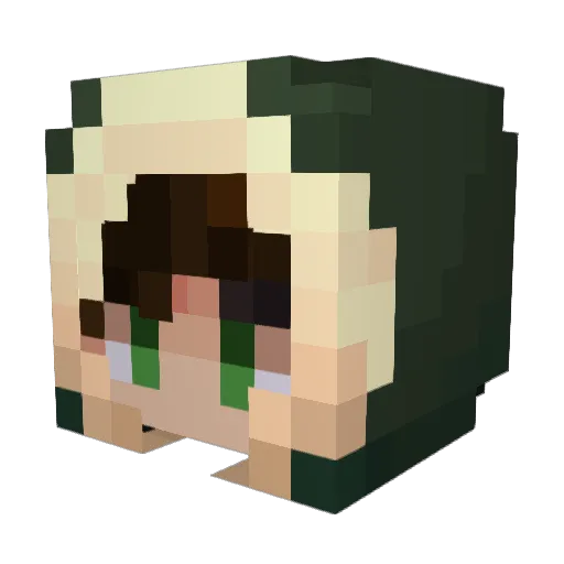 camofl Minecraft avatar head, 3D render