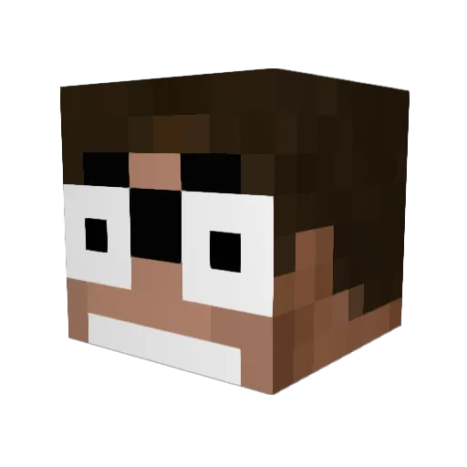 camped Minecraft avatar head, 3D render