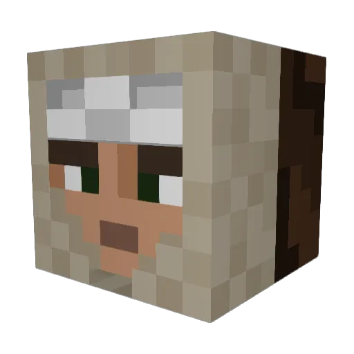 camprty Minecraft avatar head, 3D render