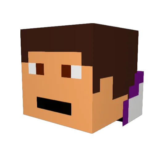 camquan Minecraft avatar head, 3D render