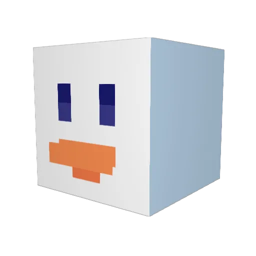 camshow Minecraft avatar head, 3D render