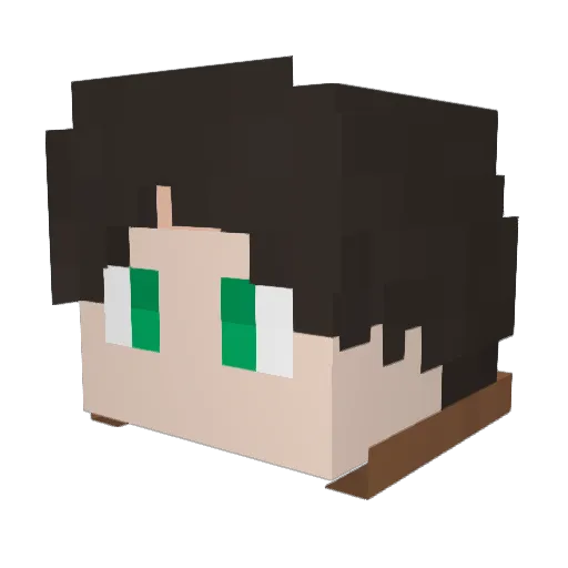 can_ming Minecraft avatar head, 3D render