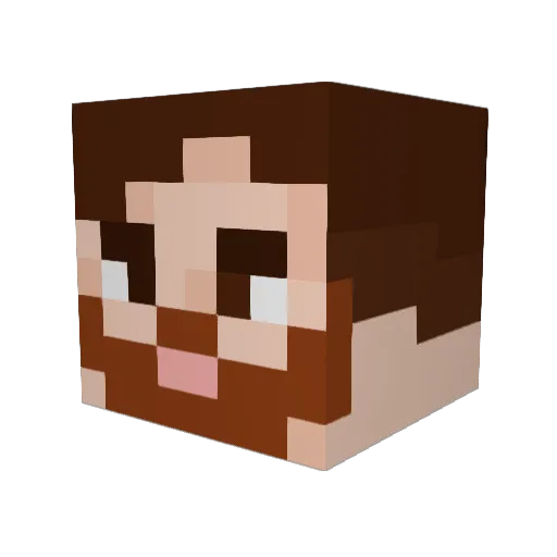 canariian Minecraft avatar head, 3D render