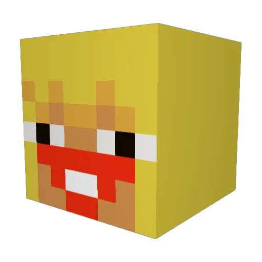 canariopl Minecraft avatar head, 3D render