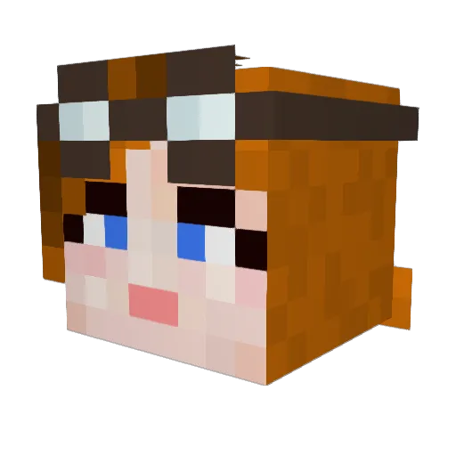 candidflare Minecraft avatar head, 3D render