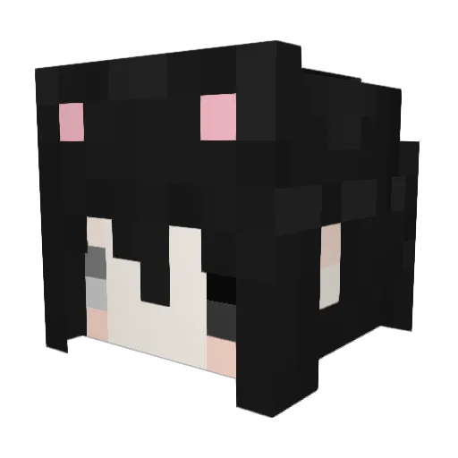 candy_cat_101320 Minecraft avatar head, 3D render