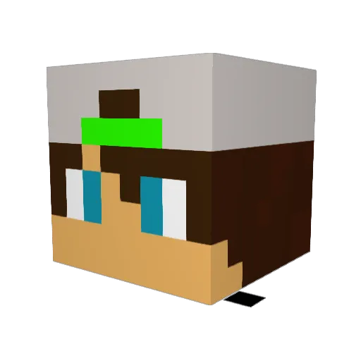 cannaly Minecraft avatar head, 3D render