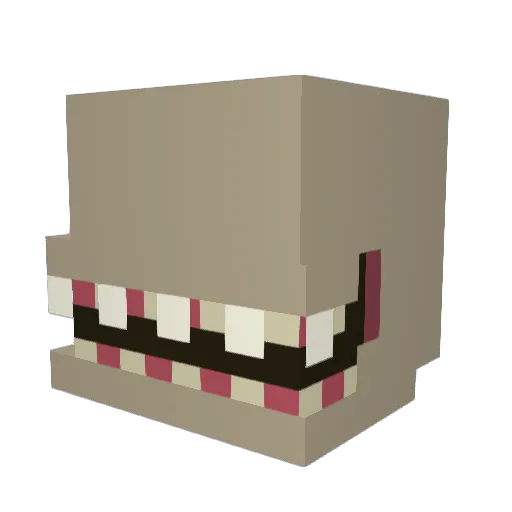canniballistic Minecraft avatar head, 3D render
