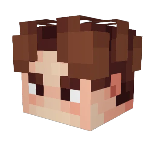cap_W Minecraft avatar head, 3D render