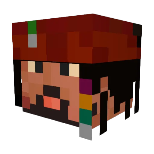 capbigK Minecraft avatar head, 3D render