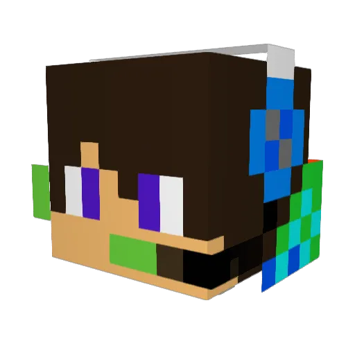 capitaori Minecraft avatar head, 3D render
