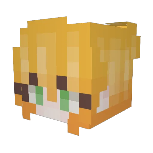 cappuccinocurls Minecraft avatar head, 3D render