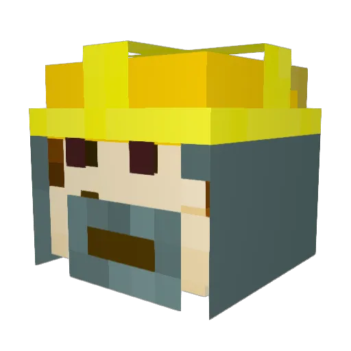 captaincrackles Minecraft avatar head, 3D render