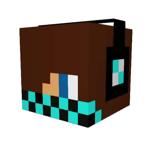 captainmaxou Minecraft avatar head, 3D render