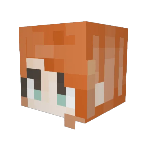 captanne Minecraft avatar head, 3D render