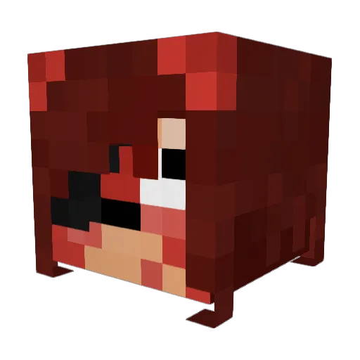 captun Minecraft avatar head, 3D render