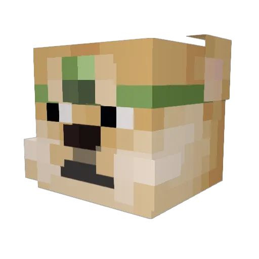 capybara101 Minecraft avatar head, 3D render