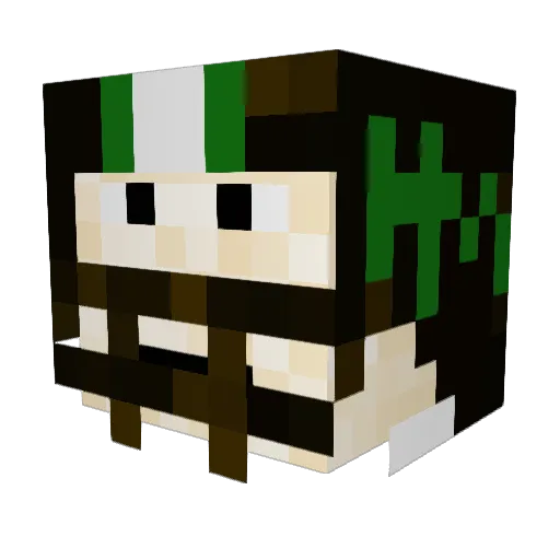 caraclaw Minecraft avatar head, 3D render