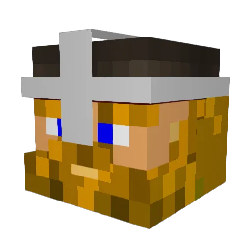 caramelcorn Minecraft avatar head, 3D render