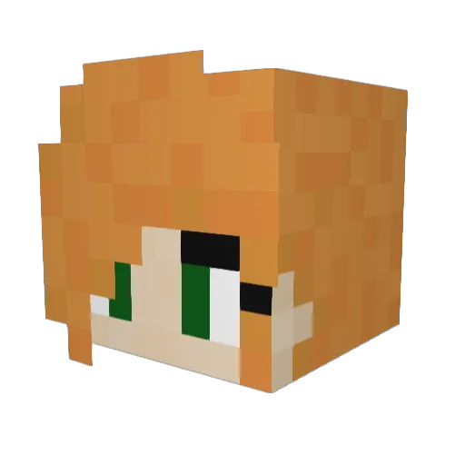 caramelldancing Minecraft avatar head, 3D render