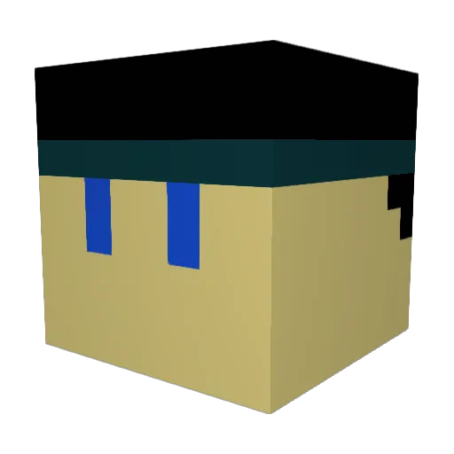cardommon Minecraft avatar head, 3D render