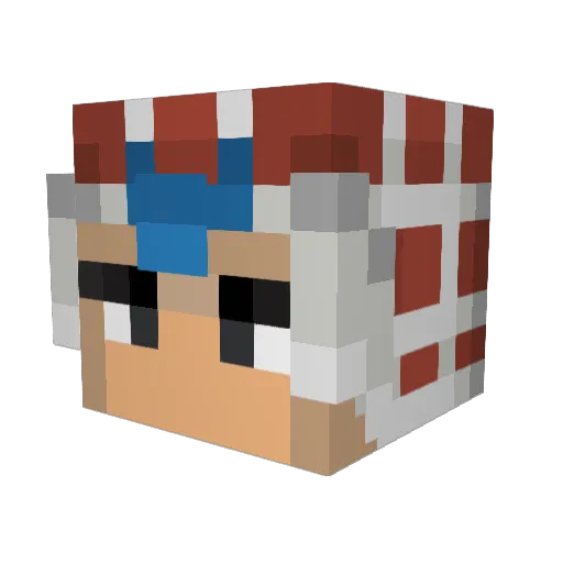 carimbo Minecraft avatar head, 3D render