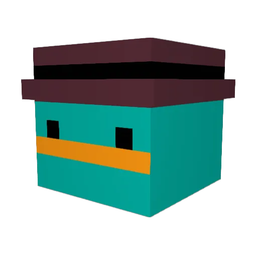carltheplatypus Minecraft avatar head, 3D render