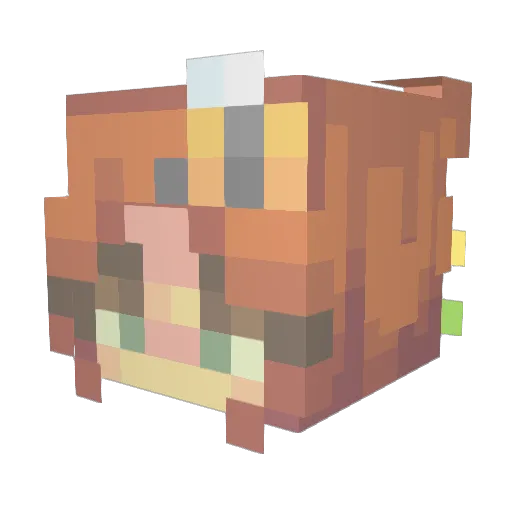 carluu Minecraft avatar head, 3D render