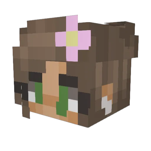 carlyea Minecraft avatar head, 3D render