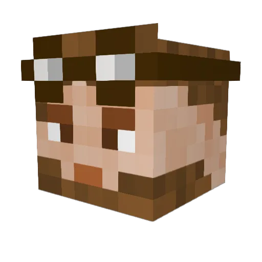 carmelone Minecraft avatar head, 3D render