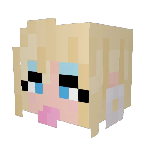 caroline_sexy Minecraft avatar head, 3D render